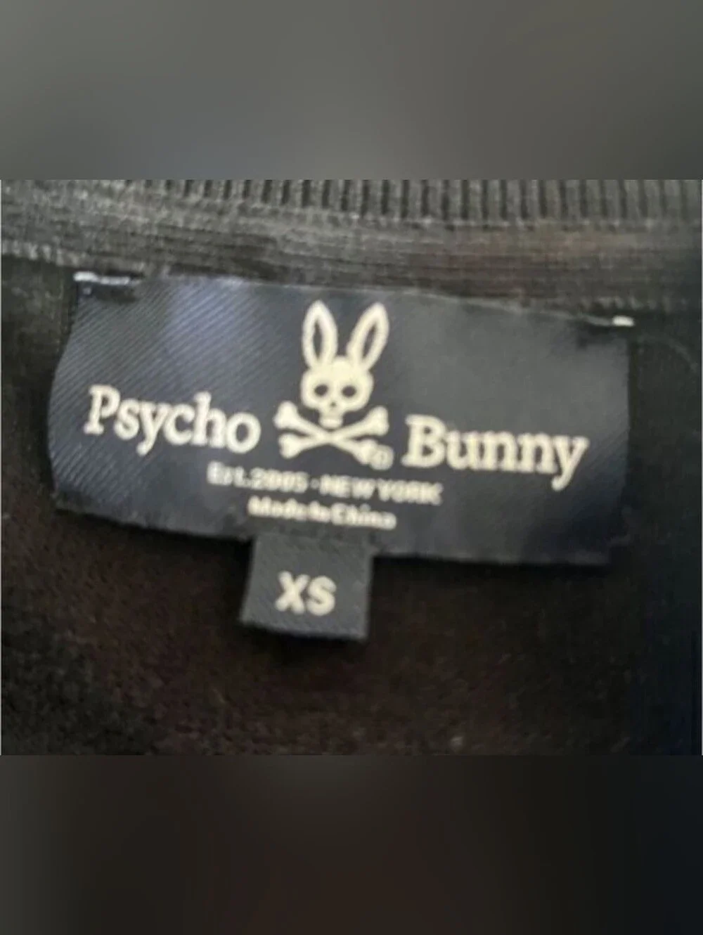 Psycho Bunny Men’s Black Full Zip Cotton Knit Cardigan Sweater Jacket XS